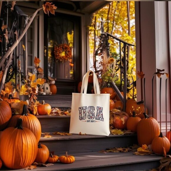 Canvas Tote Bag Reusable Grocery Travel Gift for Women Friends - Picture 5 of 6